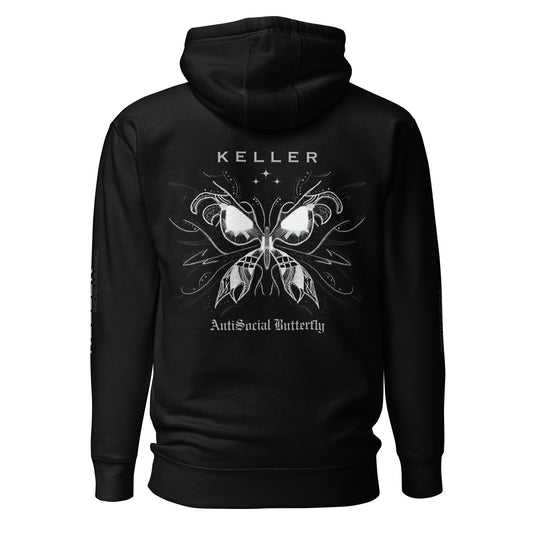 Keller Indie Music Antisocial Butterfly Unisex Hoodie